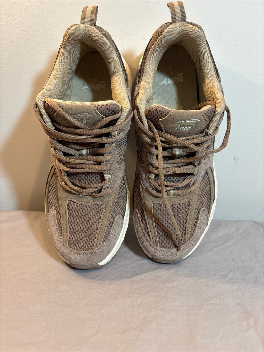 Avia Men's Athletic Sneakers in Brown and Cream